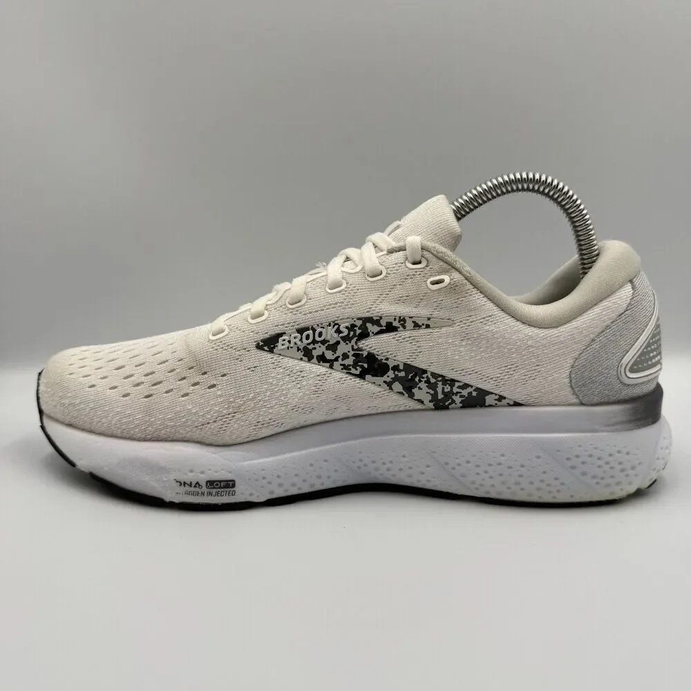 Brooks Ghost 16 Women's 9 White‎ Gray Running Walking Shoes Sneakers 1204071B147